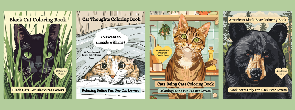 Cat and Wildlife Themed Coloring Books