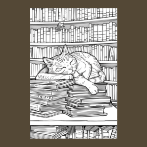 Cats in Libraries Coloring Book