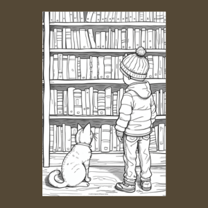 Cats in Libraries Coloring Book