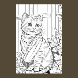 Printable Cats Wearing Scarves Cat Coloring Book