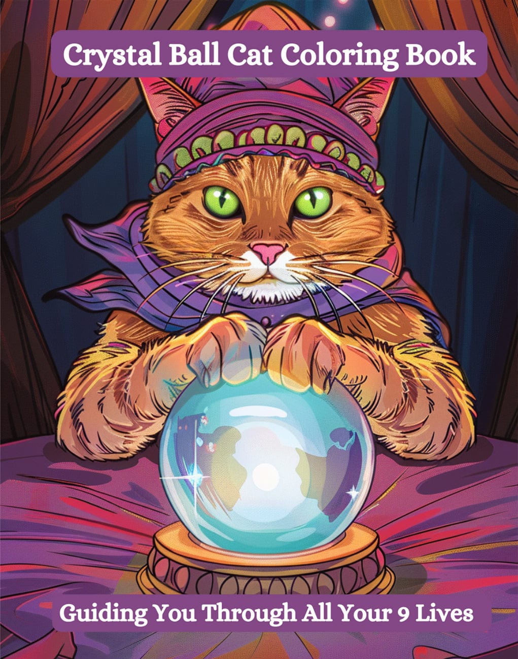 Crystal Ball Cat Coloring Book