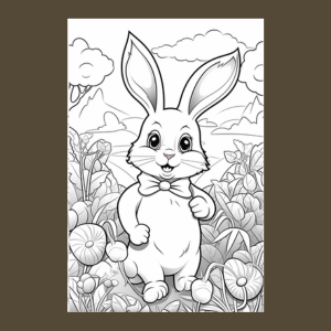 Easter Rabbit Coloring Book Page 