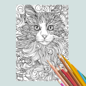 Relaxing Cat Coloring Book