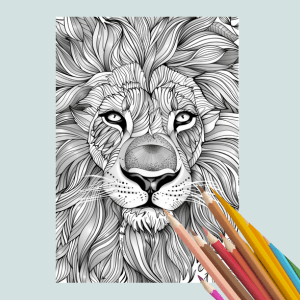 Relaxing Lion Coloring Book