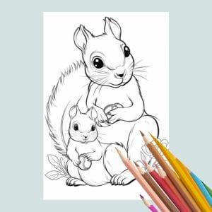 Squirrel Coloring Book for Adults |