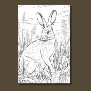 Wild Rabbit Coloring Page
