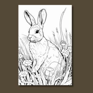 Wild Rabbit Coloring Book for Adults