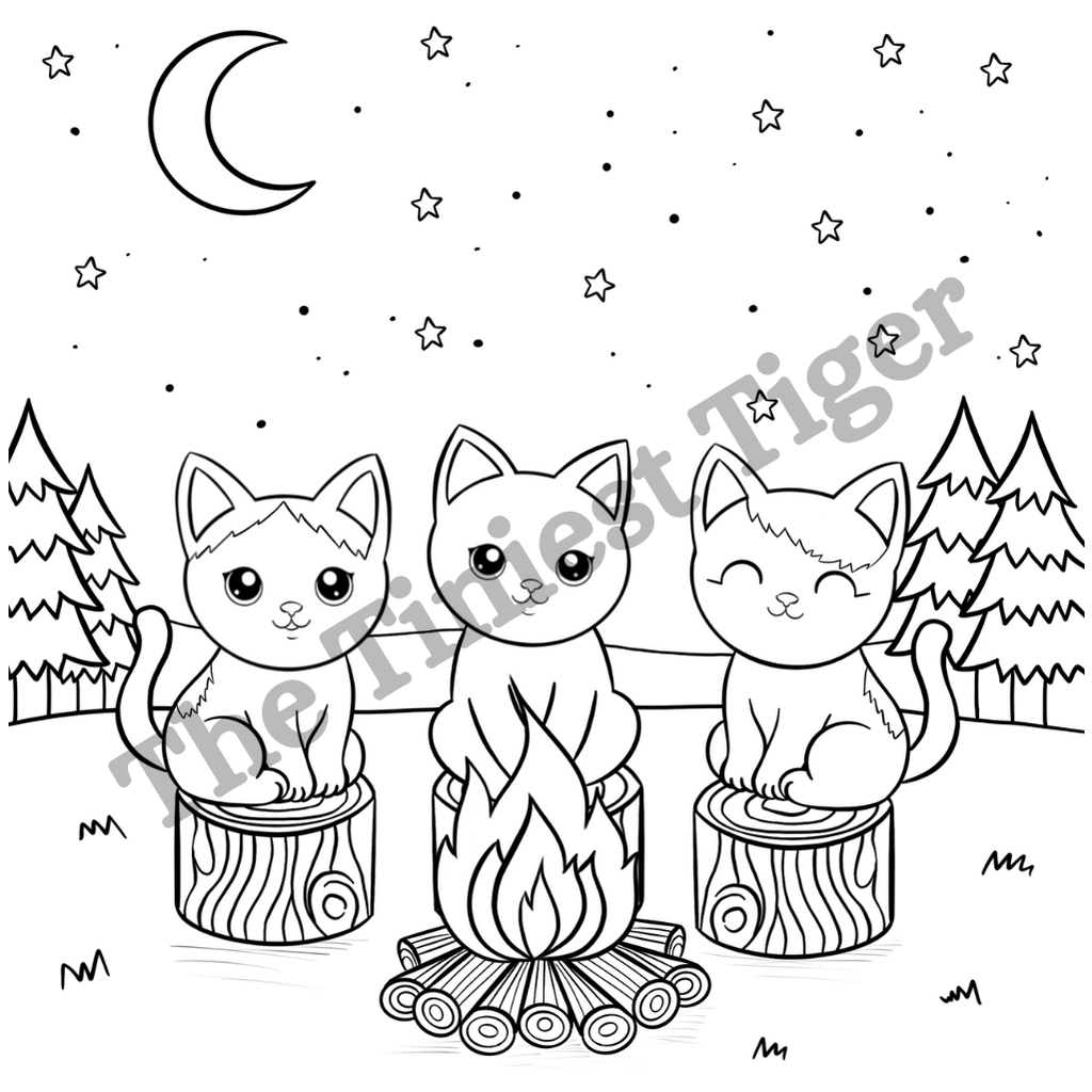 Fall Feline Fun: Cozy and Cute Cat Coloring Book
