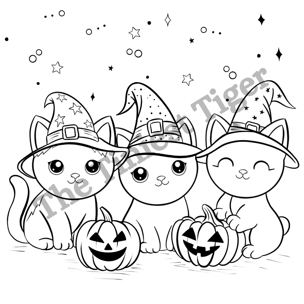 Fall Feline Fun: Cozy and Cute Cat Coloring Book