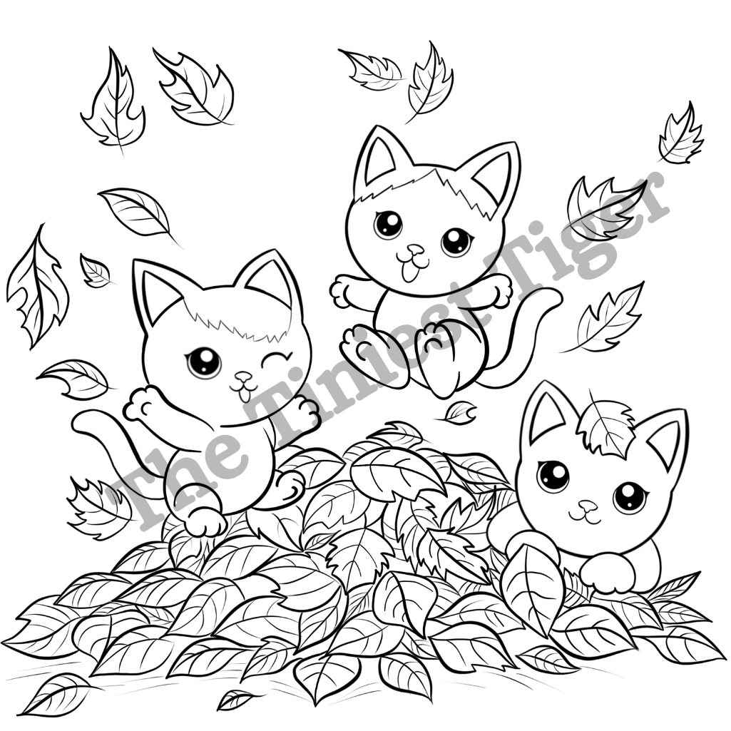 Fall Feline Fun: Cozy and Cute Cat Coloring Book